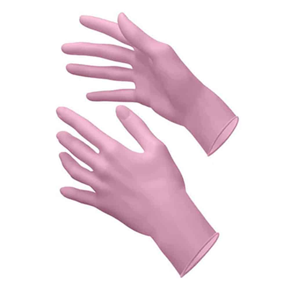 Guanto nitrile rosa senza polvere 100 pz. CliniSafe