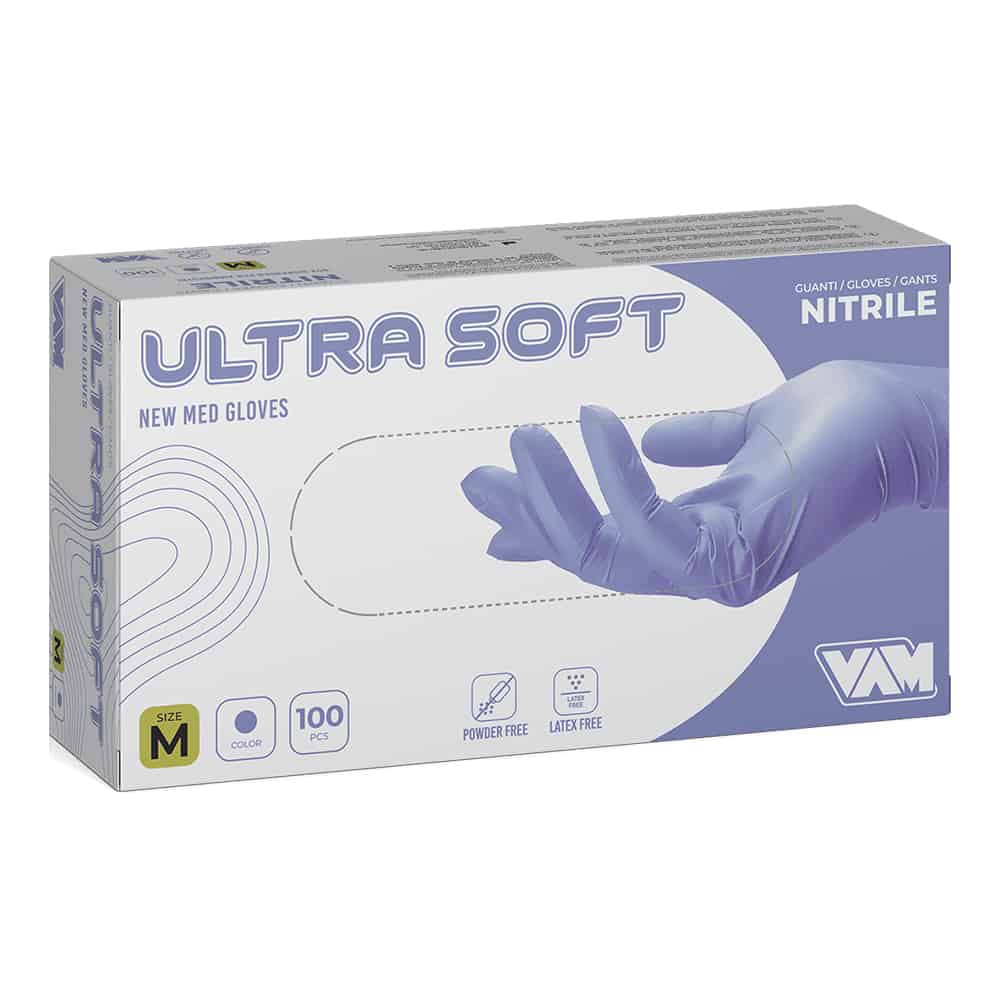 Guanto nitrile viola senza polvere 100 pz. Ultrasoft New Med