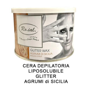 Barattolo cera depilatoria liposolubile glitter agrumi di Sicilia 400 ml. Roial CER4302 8055719343025